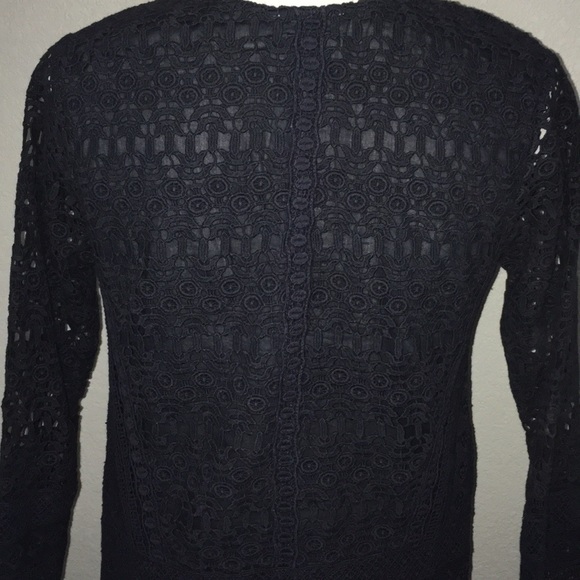 Sezane eyelet Crochet lace tie front blouse 36 - Picture 5 of 8